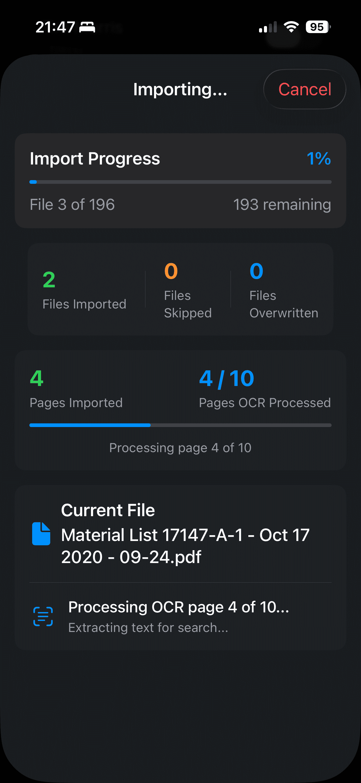 meScan document integrity screenshot
